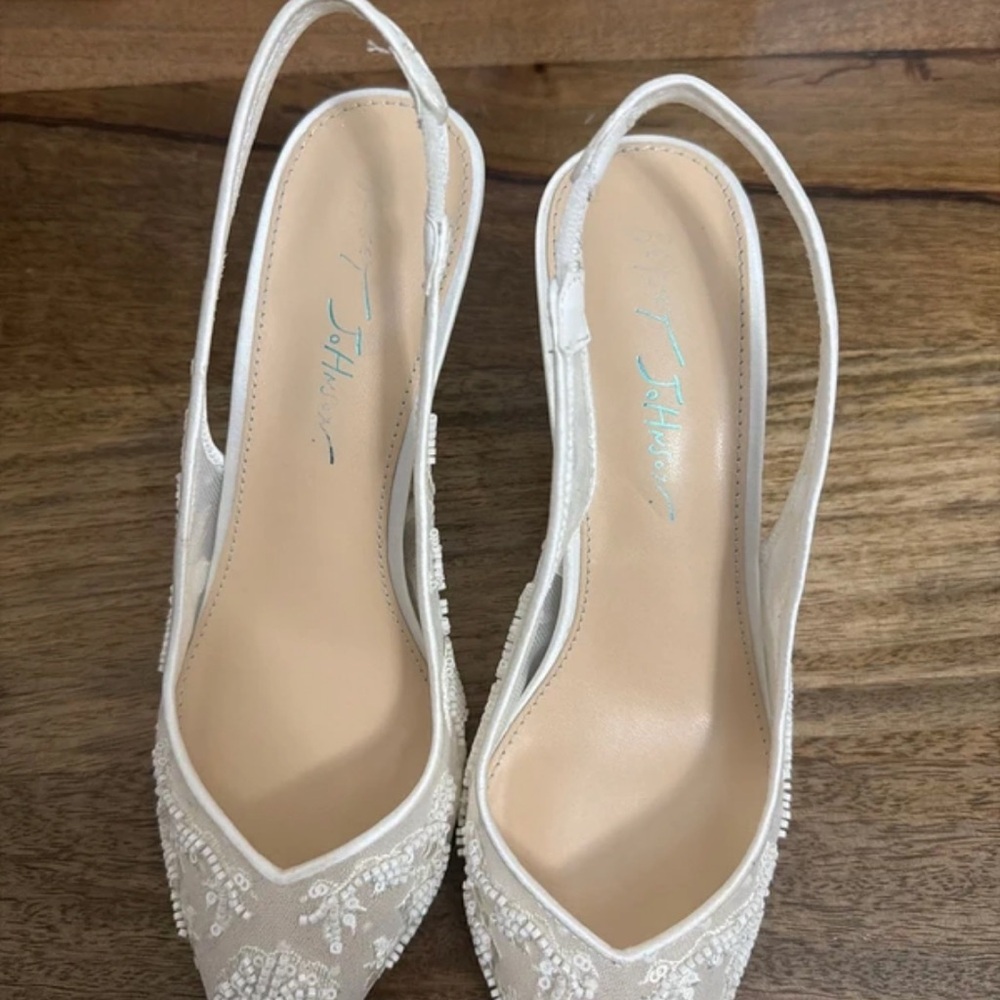 Ivory Beaded Slingback Mules - Women